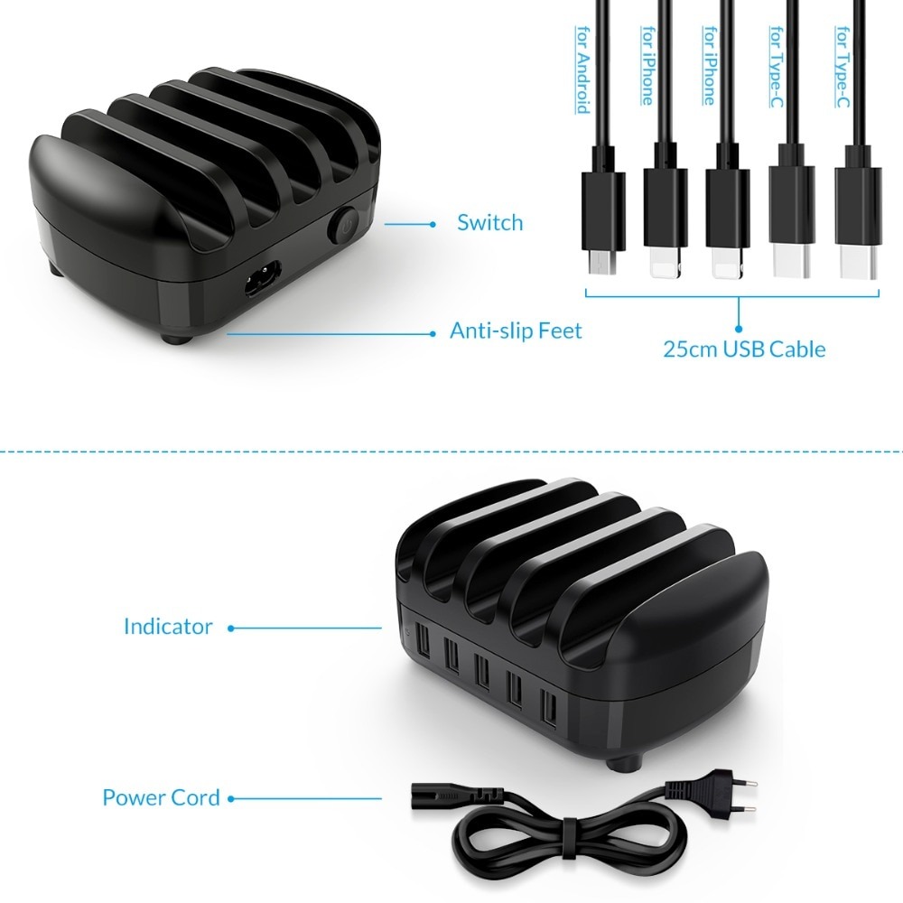 Orico 5-Port Smart Desktop USB 2